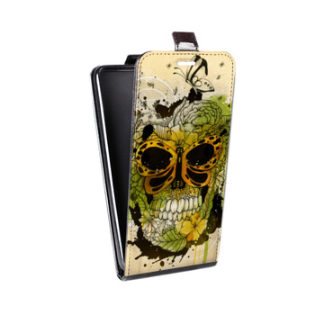 Дизайнерский вертикальный чехол-книжка для Iphone 7 Акварельные черепа (на заказ)
