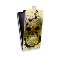 Дизайнерский вертикальный чехол-книжка для Iphone 11 Pro Max Акварельные черепа