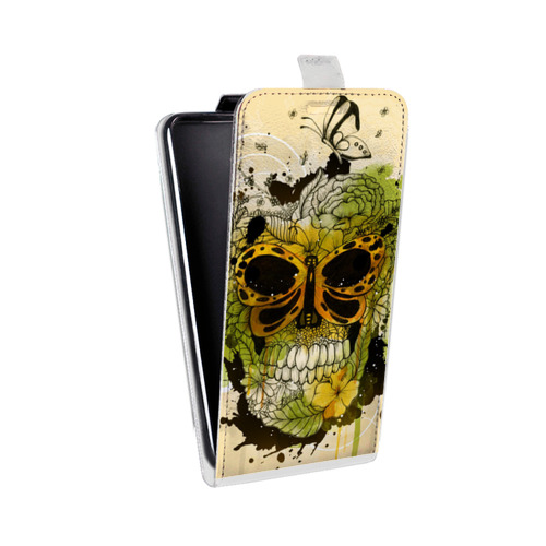 Дизайнерский вертикальный чехол-книжка для Iphone 11 Pro Max Акварельные черепа