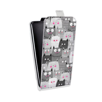 Дизайнерский вертикальный чехол-книжка для OnePlus 6T Коты (на заказ)
