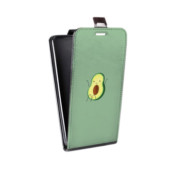 Дизайнерский вертикальный чехол-книжка для Sony Xperia E4g Веселое авокадо (на заказ)