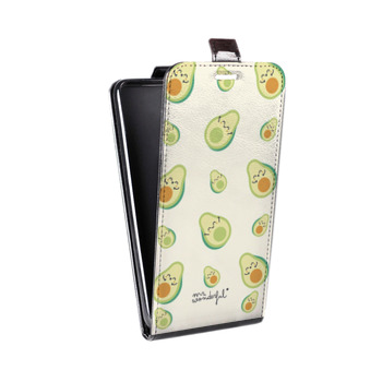 Дизайнерский вертикальный чехол-книжка для Samsung Galaxy S6 Edge Веселое авокадо (на заказ)