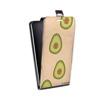 Дизайнерский вертикальный чехол-книжка для Iphone 7 Веселое авокадо (на заказ)