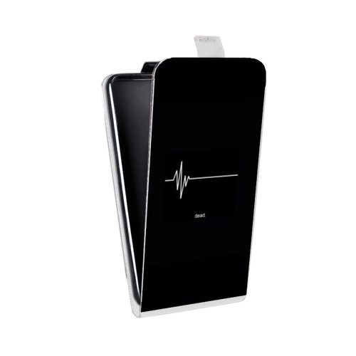 Дизайнерский вертикальный чехол-книжка для Huawei Honor 6C Черно и кратко