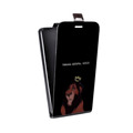 Дизайнерский вертикальный чехол-книжка для HTC Desire 400 Черно и кратко