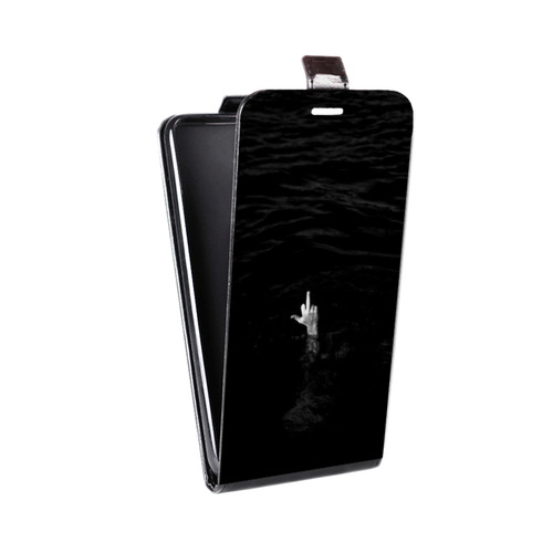 Дизайнерский вертикальный чехол-книжка для HTC Desire 200 Черно и кратко