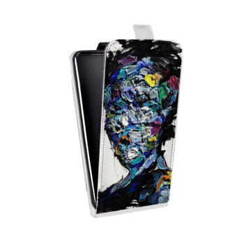 Дизайнерский вертикальный чехол-книжка для Samsung Galaxy S6 Edge Портреты мазками (на заказ)