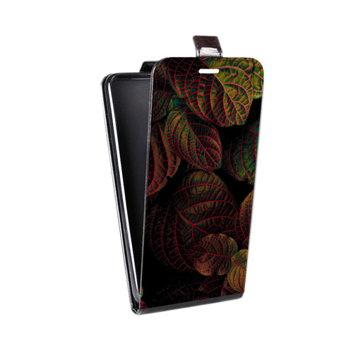 Дизайнерский вертикальный чехол-книжка для HTC Desire 12 Нуарные листья