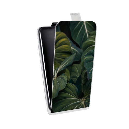 Дизайнерский вертикальный чехол-книжка для Huawei Y6II Нуарные листья