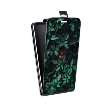 Дизайнерский вертикальный чехол-книжка для Iphone 7 Нуарные листья (на заказ)