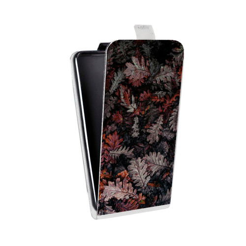 Дизайнерский вертикальный чехол-книжка для LG L70 Нуарные листья