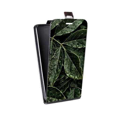 Дизайнерский вертикальный чехол-книжка для Asus ZenFone 3 5.2 Нуарные листья