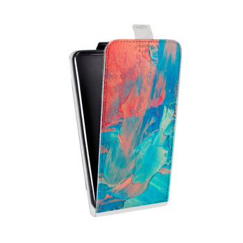 Дизайнерский вертикальный чехол-книжка для Samsung Galaxy S6 Edge Мазки краски (на заказ)
