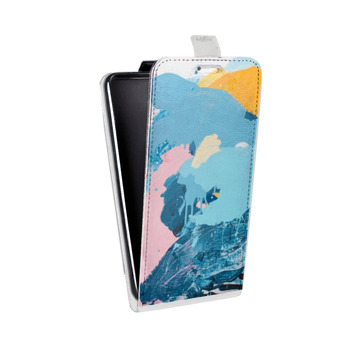 Дизайнерский вертикальный чехол-книжка для Samsung Galaxy S6 Edge Мазки краски (на заказ)