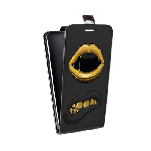 Дизайнерский вертикальный чехол-книжка для Asus ZenFone 3 Deluxe Черное золото