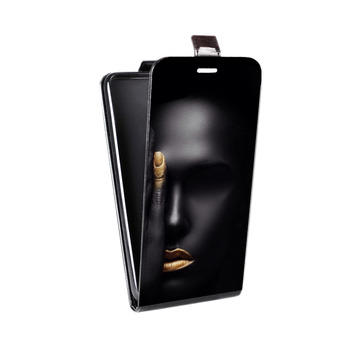 Дизайнерский вертикальный чехол-книжка для Huawei P9 Lite Черное золото (на заказ)