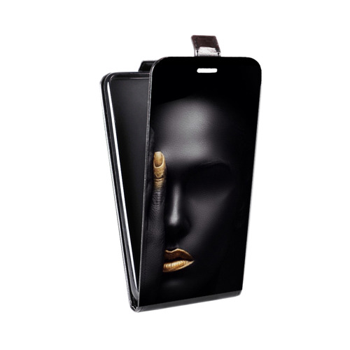 Дизайнерский вертикальный чехол-книжка для Huawei Honor X8 Черное золото