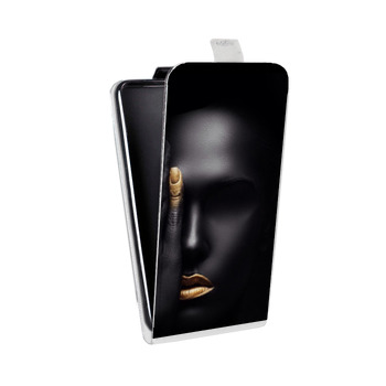 Дизайнерский вертикальный чехол-книжка для HTC One Mini Черное золото (на заказ)