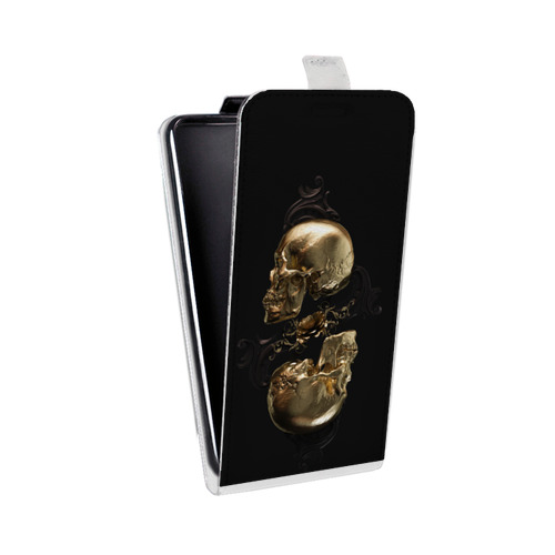 Дизайнерский вертикальный чехол-книжка для Samsung Galaxy Grand Черное золото