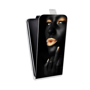 Дизайнерский вертикальный чехол-книжка для Realme 6 Черное золото (на заказ)
