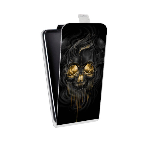 Дизайнерский вертикальный чехол-книжка для Samsung Galaxy Grand Neo Черное золото