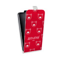 Дизайнерский вертикальный чехол-книжка для Nokia Lumia 1320 Red White Fans