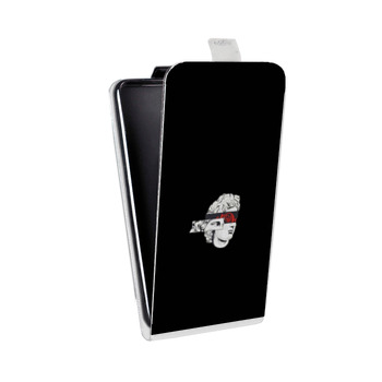 Дизайнерский вертикальный чехол-книжка для Asus ZenFone 3 Zoom Минимализм на черном (на заказ)
