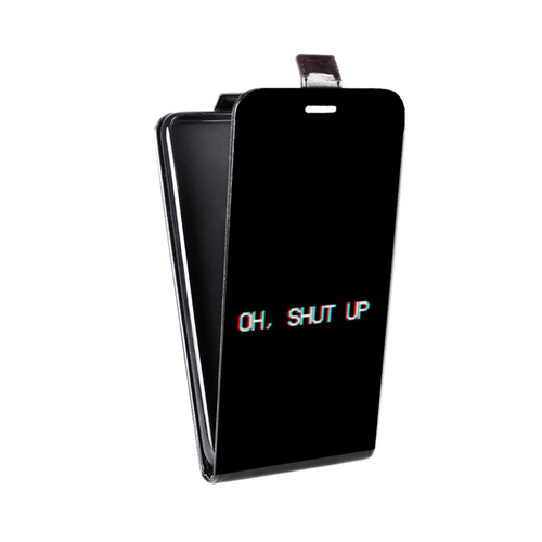 Дизайнерский вертикальный чехол-книжка для Alcatel One Touch Idol Ultra Минимализм на черном