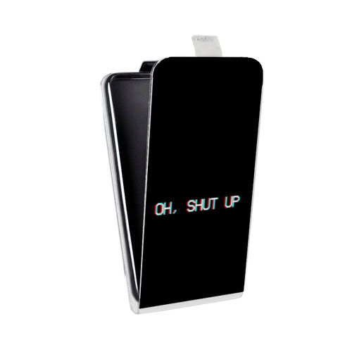 Дизайнерский вертикальный чехол-книжка для Alcatel One Touch Idol Ultra Минимализм на черном