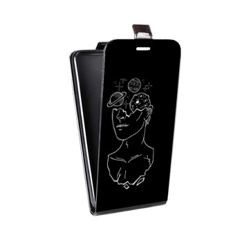 Дизайнерский вертикальный чехол-книжка для Iphone 7 Минимализм на черном (на заказ)