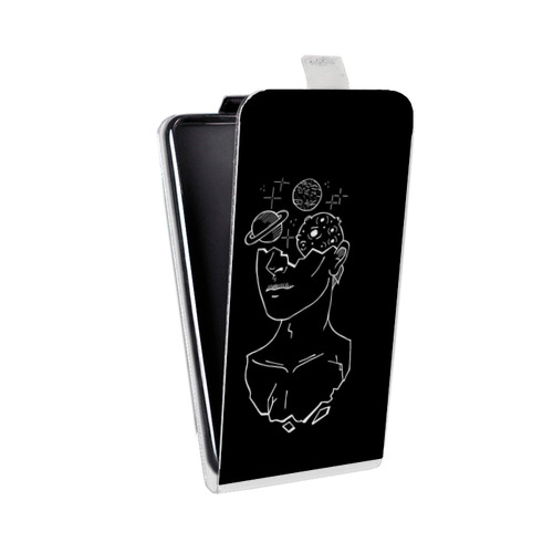 Дизайнерский вертикальный чехол-книжка для Iphone x10 Минимализм на черном