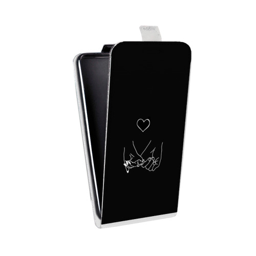 Дизайнерский вертикальный чехол-книжка для Nokia 7 Минимализм на черном