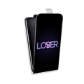 Дизайнерский вертикальный чехол-книжка для LG G7 Fit Минимализм на черном