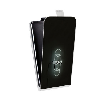 Дизайнерский вертикальный чехол-книжка для Huawei Honor 6C Pro Минимализм на черном (на заказ)