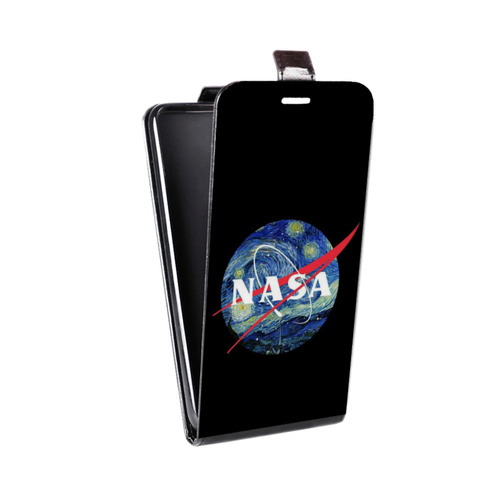 Дизайнерский вертикальный чехол-книжка для Samsung Galaxy Core NASA