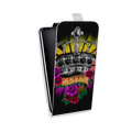 Дизайнерский вертикальный чехол-книжка для Alcatel Pop 4 Панк корона