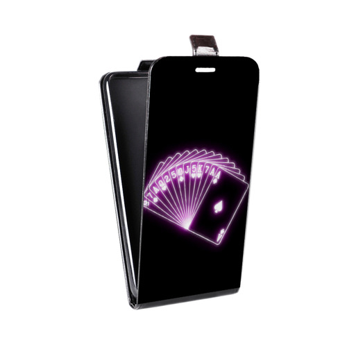 Дизайнерский вертикальный чехол-книжка для HTC Desire 200 Неоновые образы
