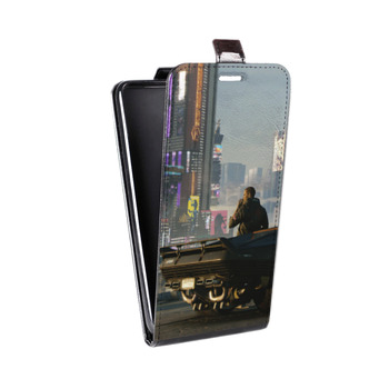 Дизайнерский вертикальный чехол-книжка для Samsung Galaxy J5 Cyberpunk 2077 (на заказ)