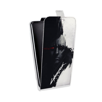 Дизайнерский вертикальный чехол-книжка для Samsung Galaxy J5 Cyberpunk 2077 (на заказ)
