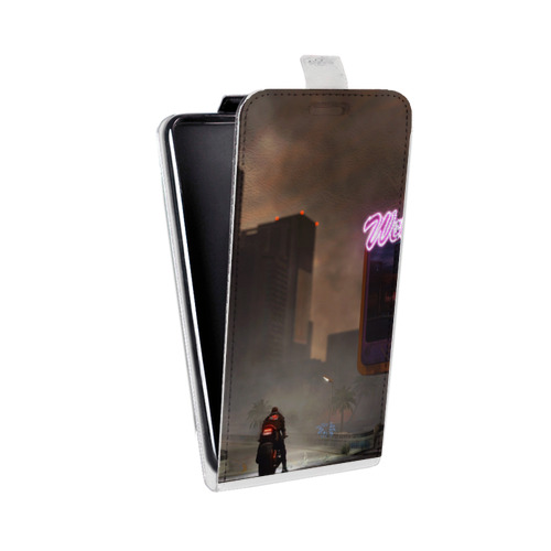 Дизайнерский вертикальный чехол-книжка для Lenovo A859 Ideaphone Cyberpunk 2077