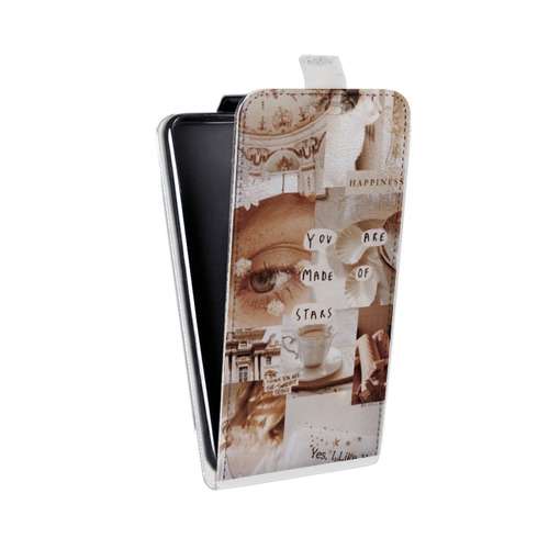 Дизайнерский вертикальный чехол-книжка для HTC One M9 Коллаж