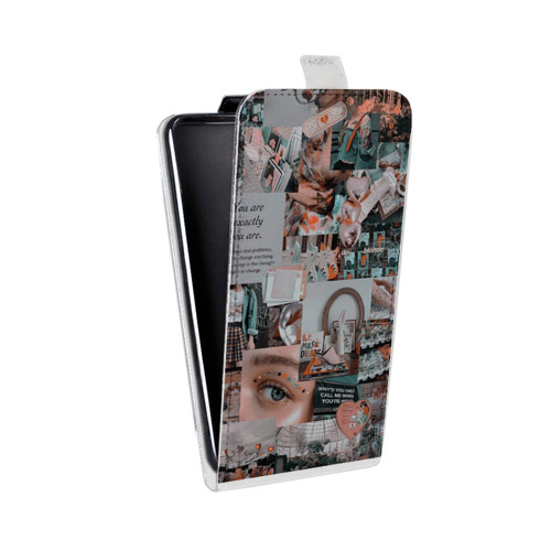 Дизайнерский вертикальный чехол-книжка для HTC One M9 Коллаж