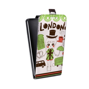 Дизайнерский вертикальный чехол-книжка для Iphone 7 Городские символы (на заказ)