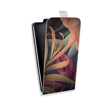 Дизайнерский вертикальный чехол-книжка для Samsung Galaxy S6 Edge Тропические листья (на заказ)