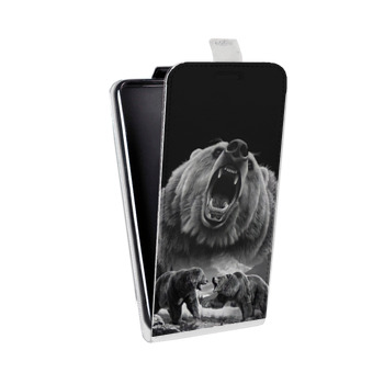 Дизайнерский вертикальный чехол-книжка для Iphone 5s Схватка медведей (на заказ)