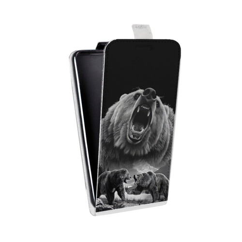 Дизайнерский вертикальный чехол-книжка для ASUS ZenFone 4 Selfie Схватка медведей