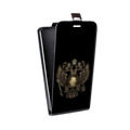 Дизайнерский вертикальный чехол-книжка для HTC Desire 530 герб России золотой