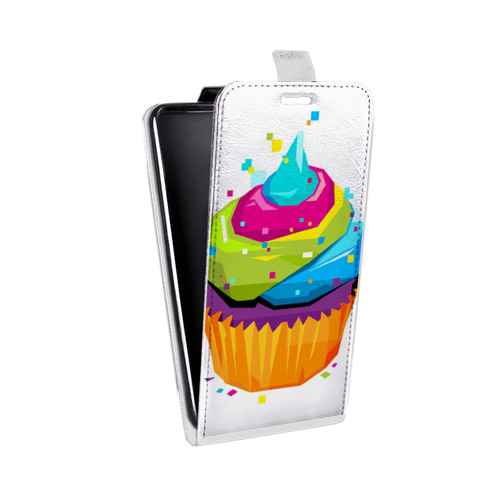 Дизайнерский вертикальный чехол-книжка для HTC Desire 601 Яркий кубизм