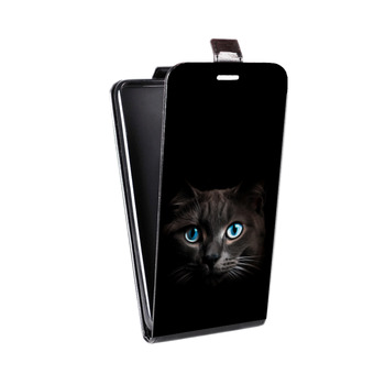 Дизайнерский вертикальный чехол-книжка для BlackBerry Motion Кот в темноте (на заказ)