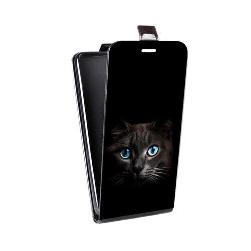 Дизайнерский вертикальный чехол-книжка для Realme 5 Кот в темноте